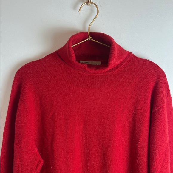Kinross Cashmere Red turtleneck sweater size L - Picture 5 of 13